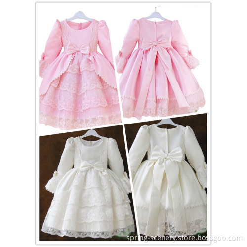 Pink Bow-Flower Girl Dress-Princess Dress-Children Clothing-Girl's Dress (D-K015)